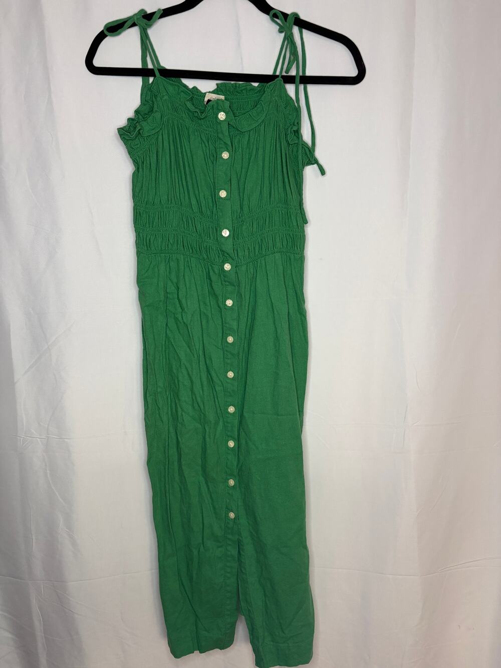 Universal Thread Smocked Linen Dress Green Sz L
